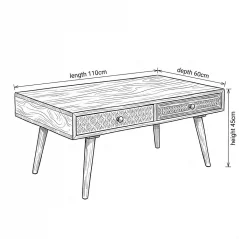 Mango Wood Coffee Table Schematics