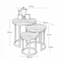 Round Nesting Side Tables Schematics